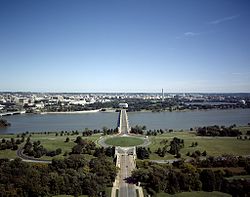 In Washington, D.C., the Potomac is crossed by the Arlington Memorial Bridge.