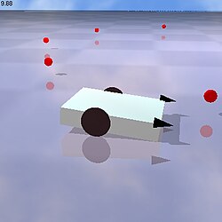 A Braitenberg vehicle, able to navigate by light detection