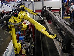 A set of six-axis robots used for welding