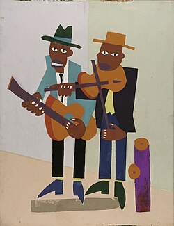 Street Musicians (1939–1940), by William H. Johnson.