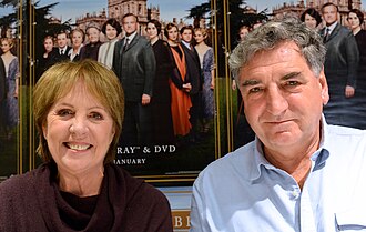 Penelope Wilton (left) plays Isobel Crawley; Jim Carter plays the butler, Mr Carson.