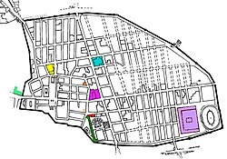 Location of public baths and sports buildings