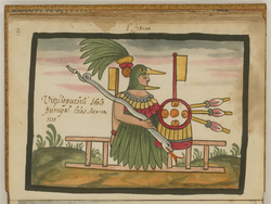 Huitzilopochtli, as depicted in the Codex Tovar