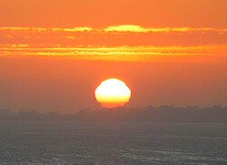 Distortive effect of atmospheric refraction upon the shape of the sun at the horizon