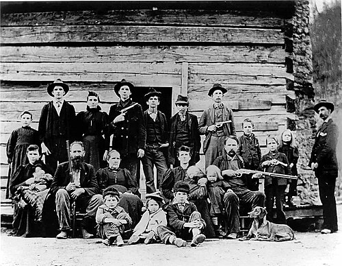 The Hatfield Clan of West Virginia, in 1897, had a long-standing feud with the Kentucky-based McCoy Clan.