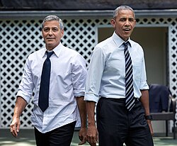 Clooney with President Barack Obama in 2016