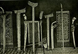 The Kris Taming Sari as seen third from the left, among the rest of the Perak royal regalia, 1907