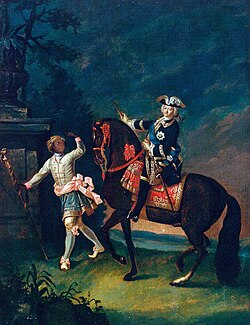 Equestrian portrait of Empress Elizabeth of Russia with a Moor servant
