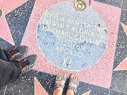 Terrazzo tribute to Apollo 11 astronauts on the Hollywood Walk of Fame
