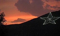 A large, illuminated star on Franklin Mountains has become an informal symbol of El Paso.