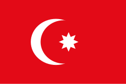 The official eight-pointed star flag used by the Ottoman Empire between 1793 and 1844 as the official state flag.[42][43]