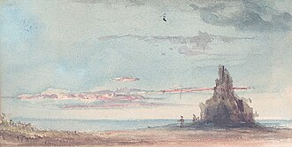 Cape Horn as seen during the United States Exploring Expedition, depicted in watercolor by Alfred Thomas Agate