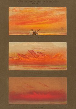 1888 paintings, showcasing the optical effects of the eruption on the sky over time