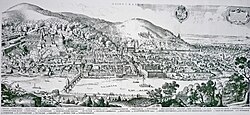 Engraving by Matthäus Merian showing Heidelberg in 1620
