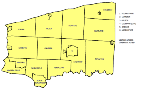 Map of Niagara County's municipalities