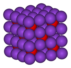 The structure of the ionic framework in potassium oxide, K2O
