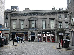 Typical Aberdeen city street showing the widespread use of local granite