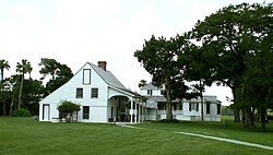 Maam Anna's apartments, now restored by the National Park Service, were above the kitchens. The rear of the main house is in the background.