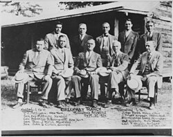 Franklin D. Roosevelt in center at the Quarter Circle Double X Ranch (1932)