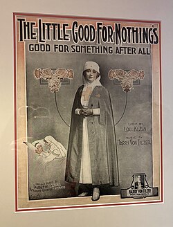An American Red Cross Nursing Service recruitment poster from World War I, posed for by Taylor.