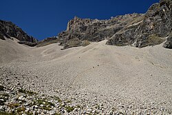 Scree in the lower part of the Mai Valley on the Aurouze mountain (Hautes-Alpes, France)