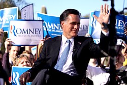 Mitt Romney campaigning in 2011 for the 2012 Republican presidential nomination