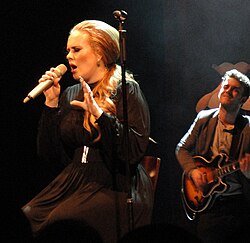 Adele performing in Seattle, Washington, on 12 August 2011